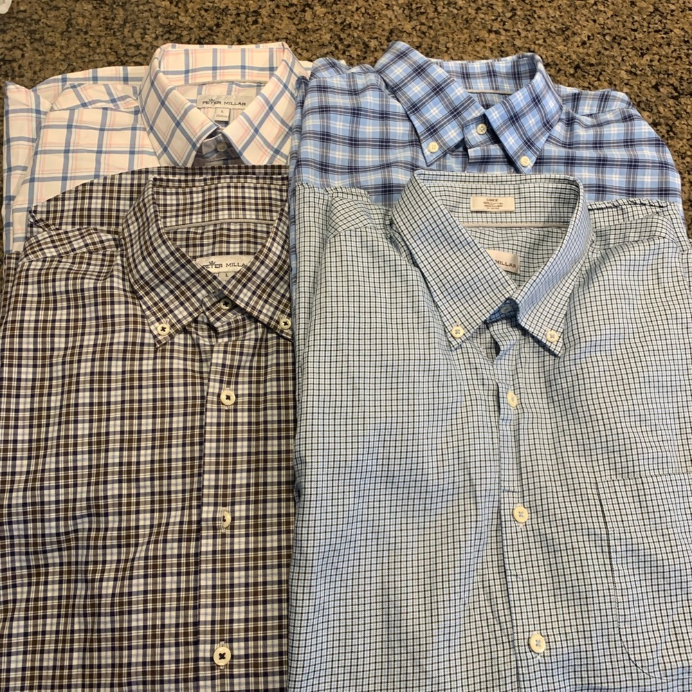Peter Millar Casual Shirts Size L. Various colors and patterns.